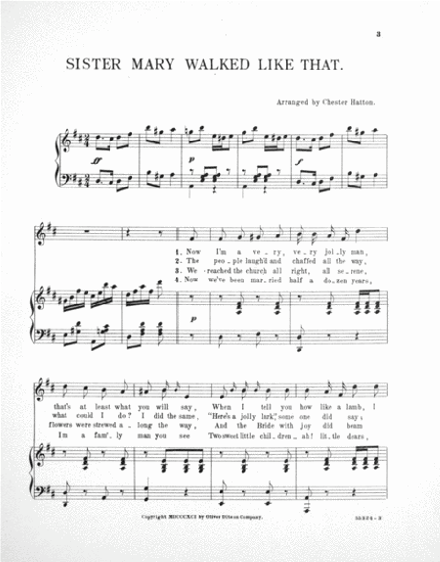 Sister Mary Walked Like That. Comic Song Voice scores gallery preview page 2