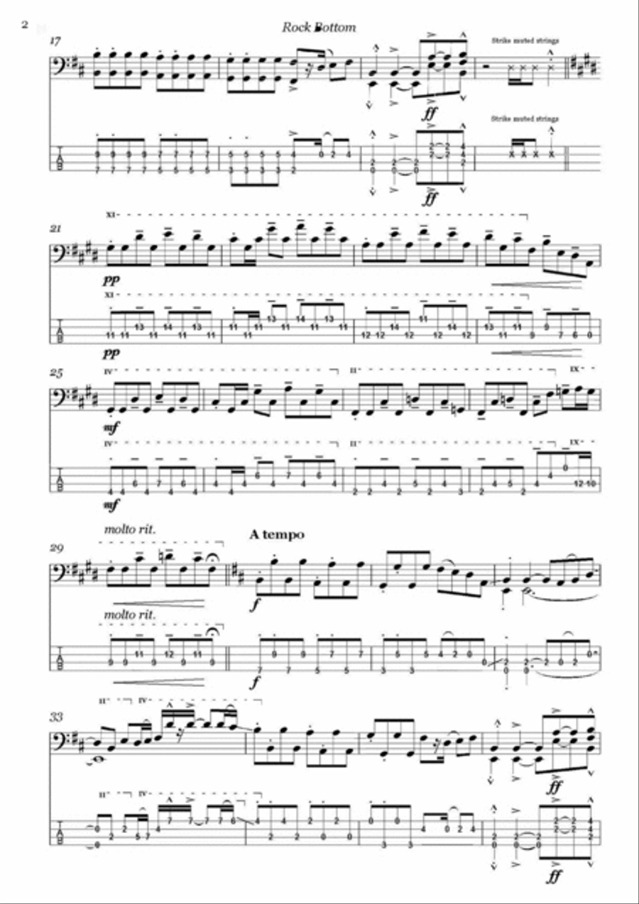 Six Modern Electric Bass Studies Bass Guitar scores gallery preview page 3