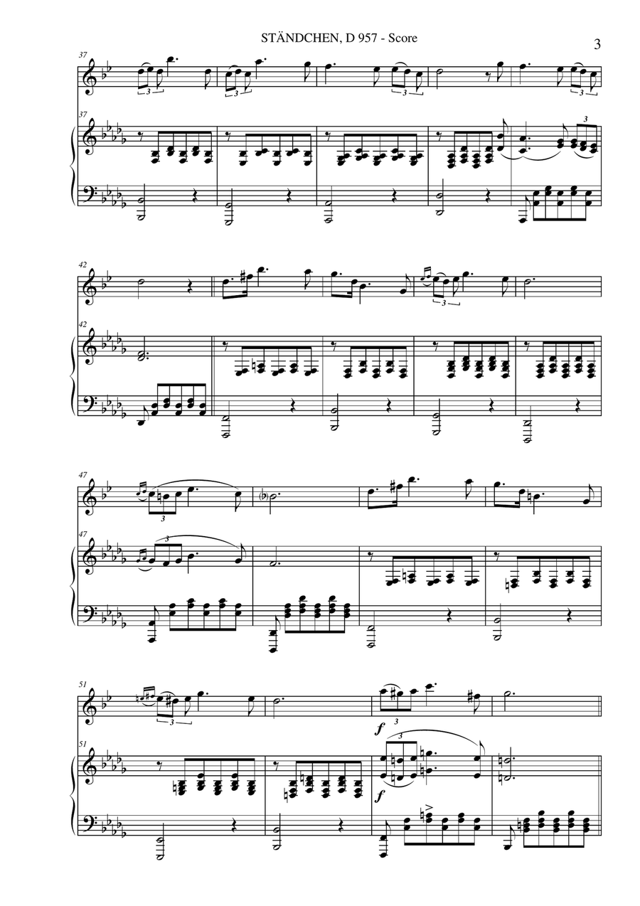 Franz Schubert - Ständchen D 957 for Alto Saxophone & Piano Alto Saxophone scores gallery preview page 3