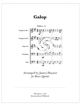 Book cover for Galop for Brass Quintet