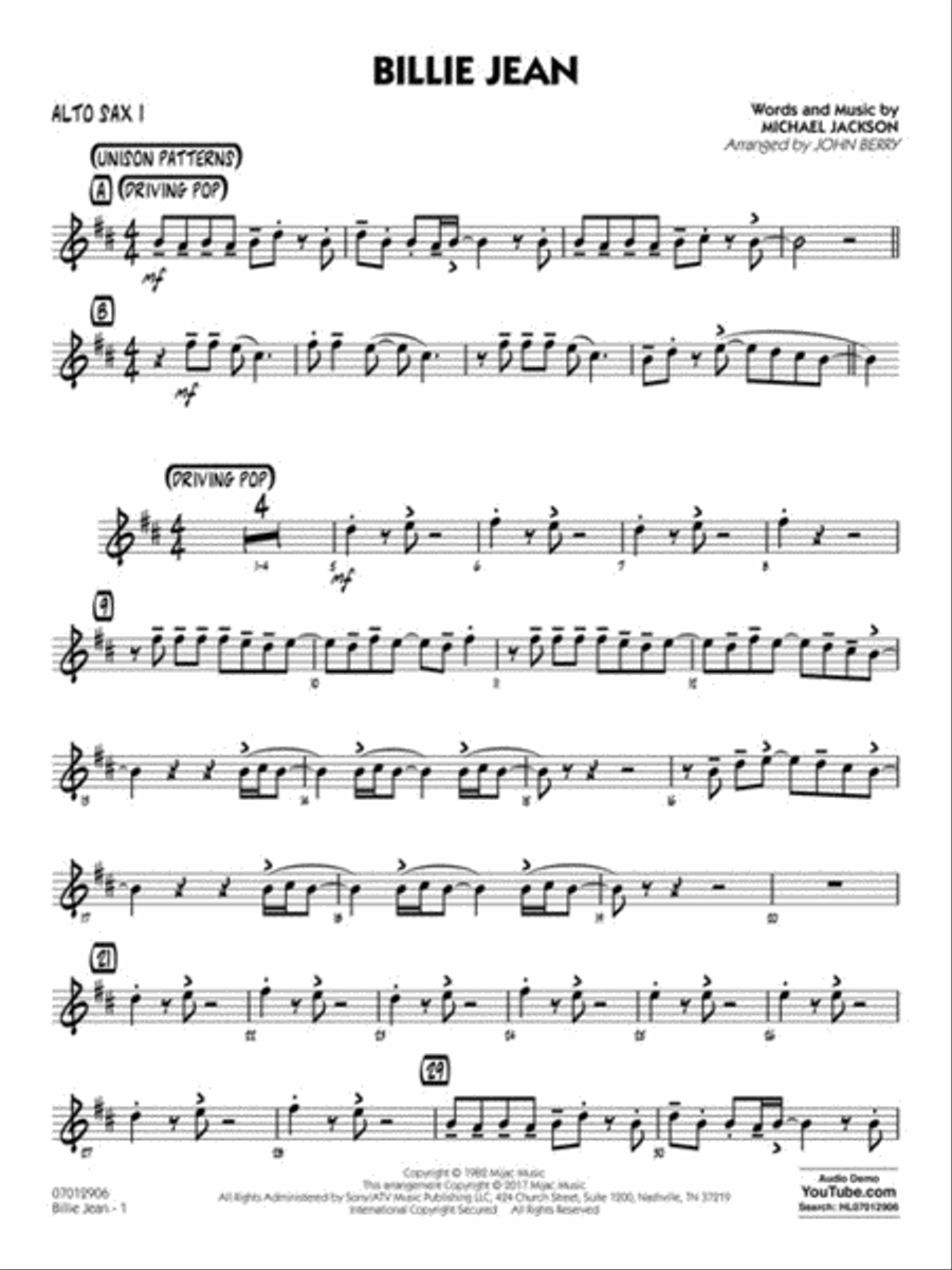 Billie Jean Billie Jean Jazz Ensemble scores gallery preview page 4