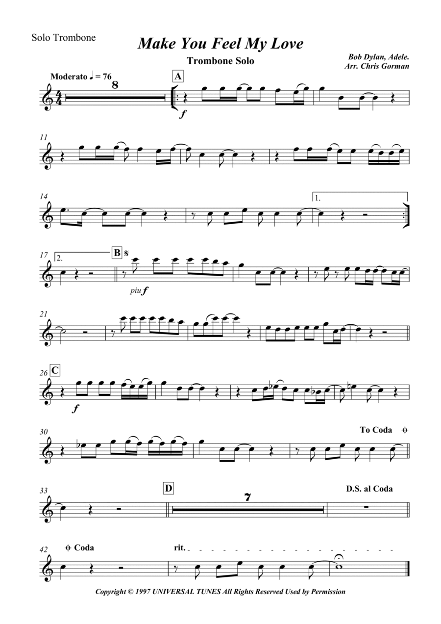 Make You Feel My Love Brass Band scores gallery preview page 1