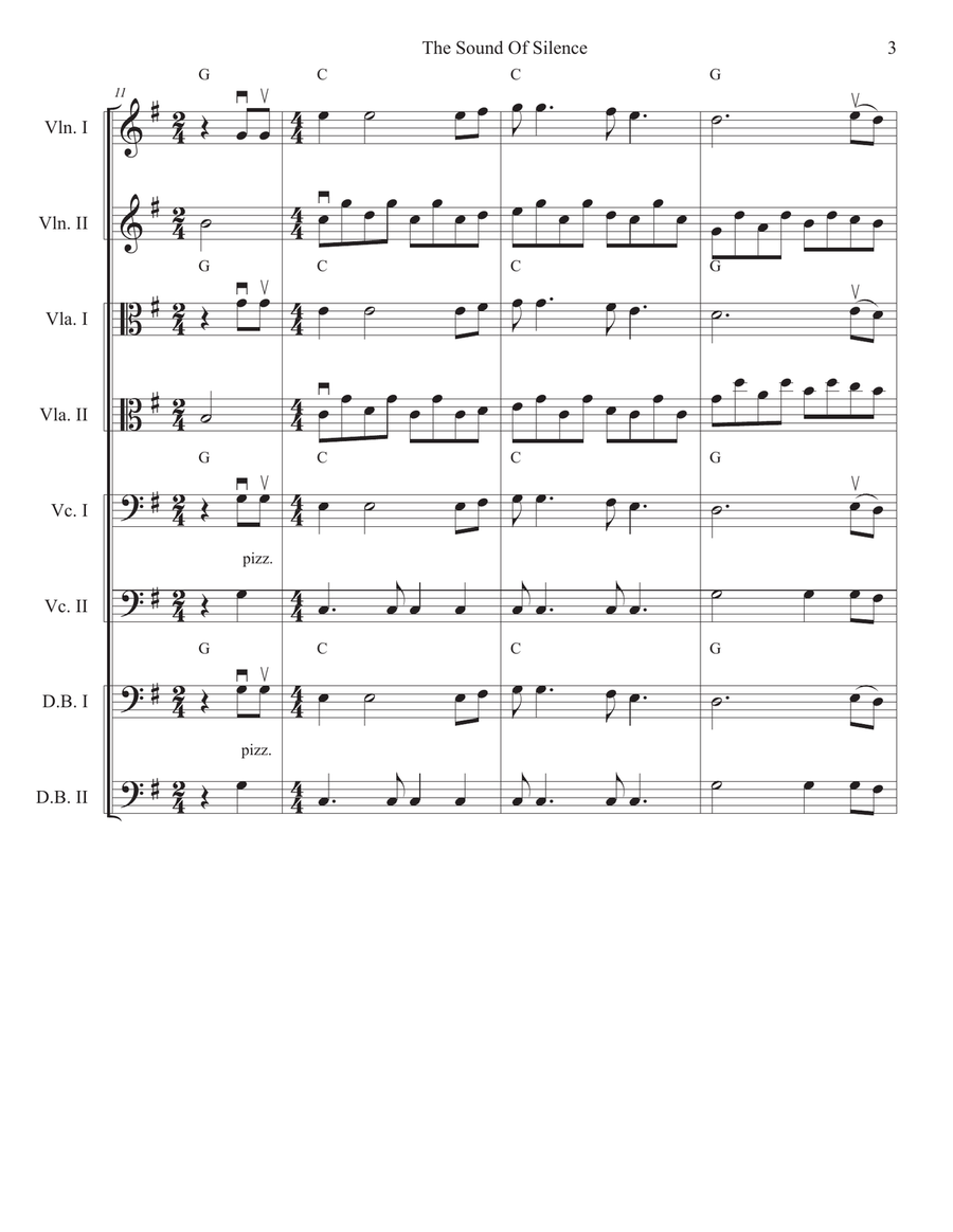 The Sound Of Silence The Sound Of Silence String Quartet scores gallery preview page 3