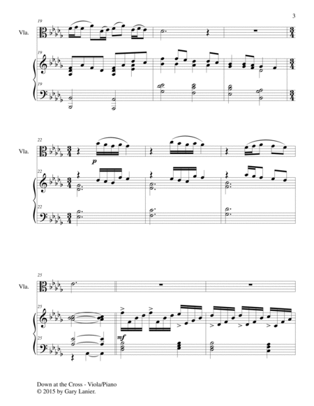 DOWN AT THE CROSS (Duet – Viola and Piano/Score and Parts) image number null