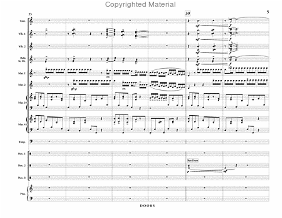 Doors (score & parts) Percussion Ensemble scores gallery preview page 6