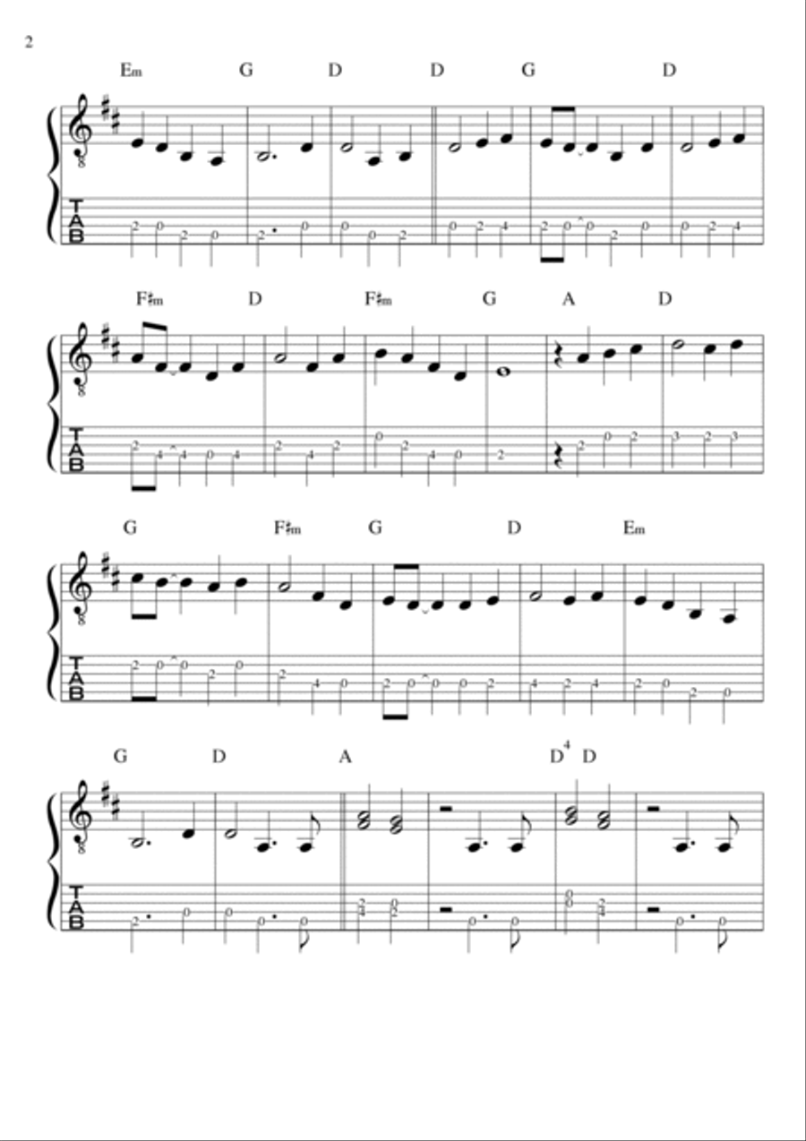 Theme For Young Lovers Classical Guitar scores gallery preview page 2