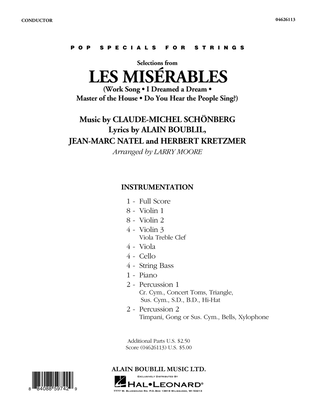 Book cover for Selections from Les Misérables (arr. Larry Moore) - Full Score
