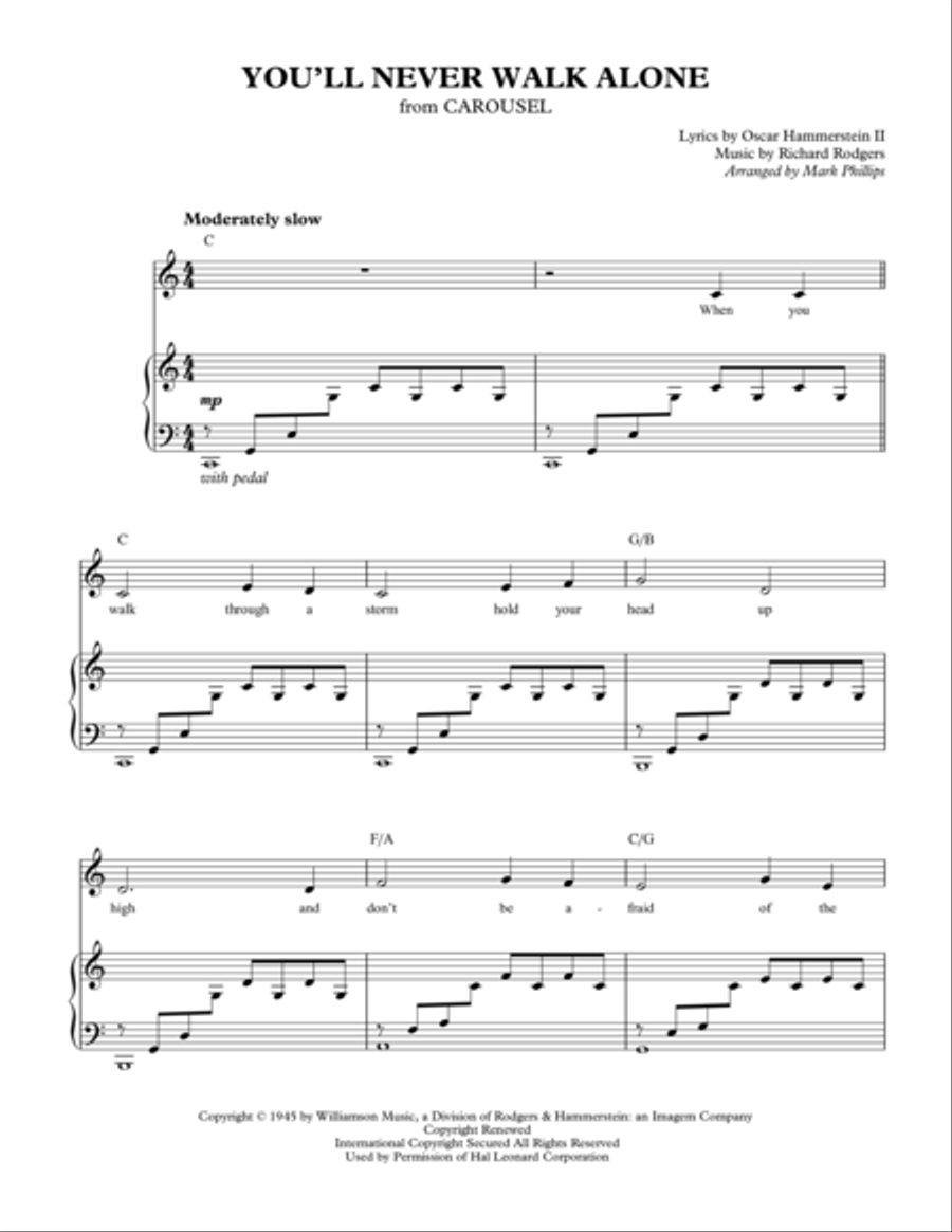 You'll Never Walk Alone You'll Never Walk Alone Voice scores gallery preview page 1