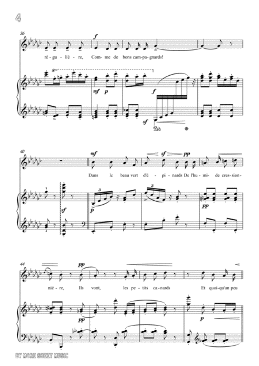 Chabrier-Villanelle des petits canards in G flat Major,for voice and piano Voice Solo scores gallery preview page 6