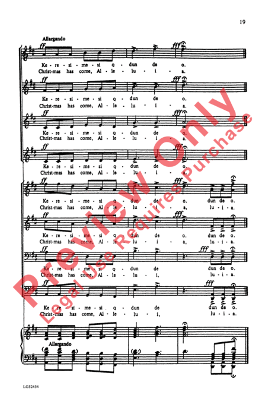 Keresimesi Qdun De O Keresimesi Qdun De O 4-Part scores gallery preview page 19