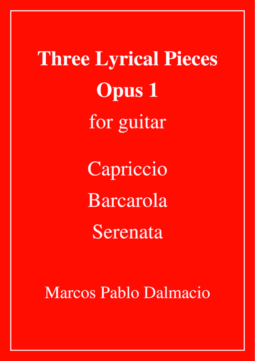 Three Lyrical Pieces for guitar Opus 1 image number null