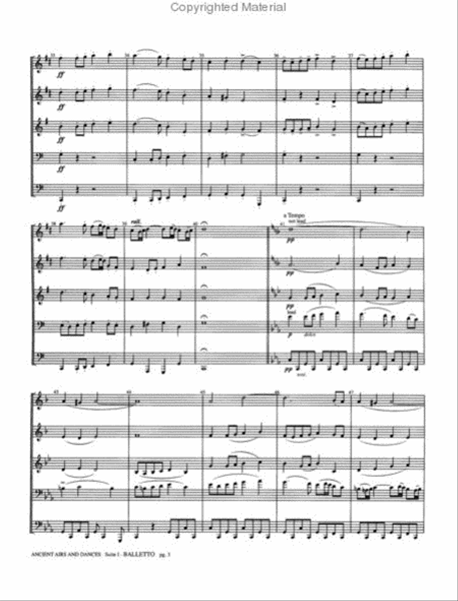 Ancient Airs and Dances Brass Quintet scores gallery preview page 3