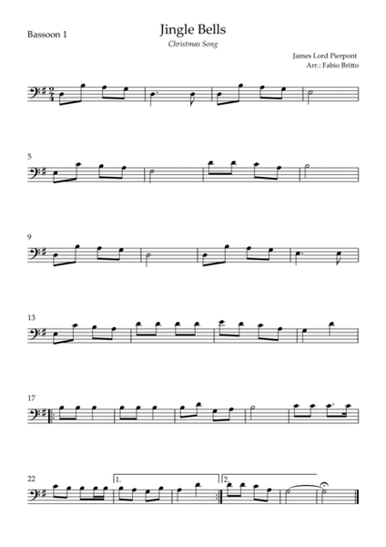 Jingle Bells (Christmas Song) for Bassoon Trio image number null