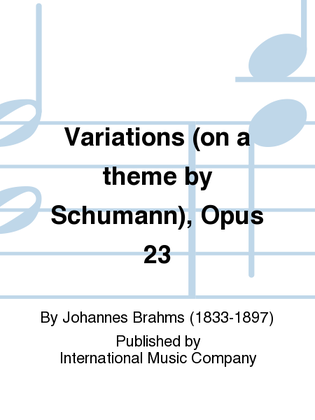 Book cover for Variations (On A Theme By Schumann), Opus 23