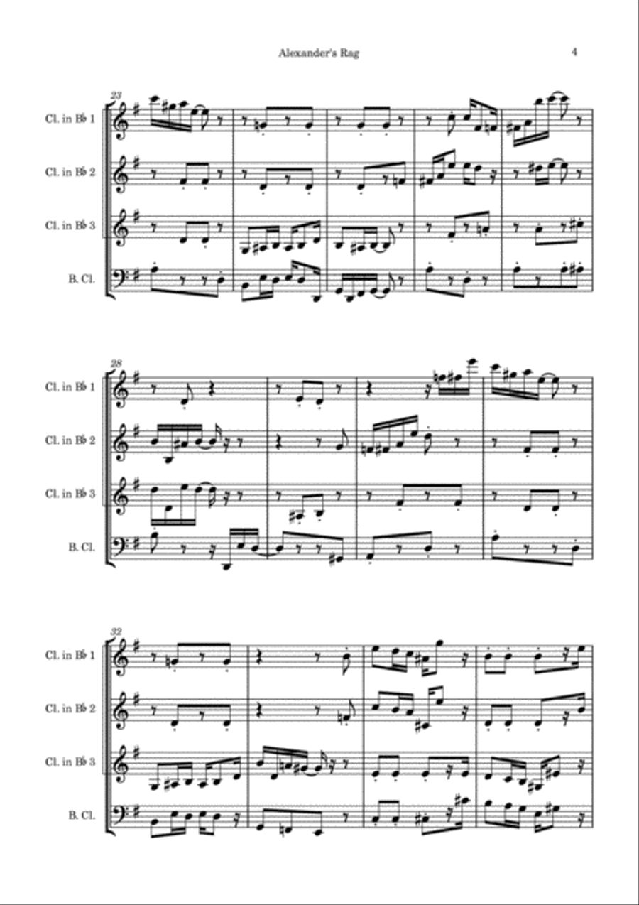 Alexander's Rag Woodwind Quartet scores gallery preview page 4