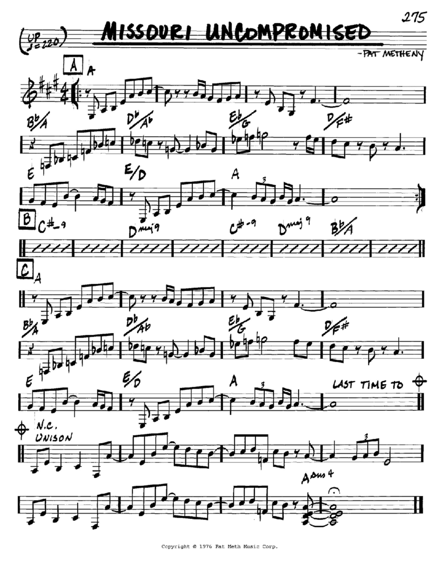 Missouri Uncompromised Piano scores gallery preview page 1