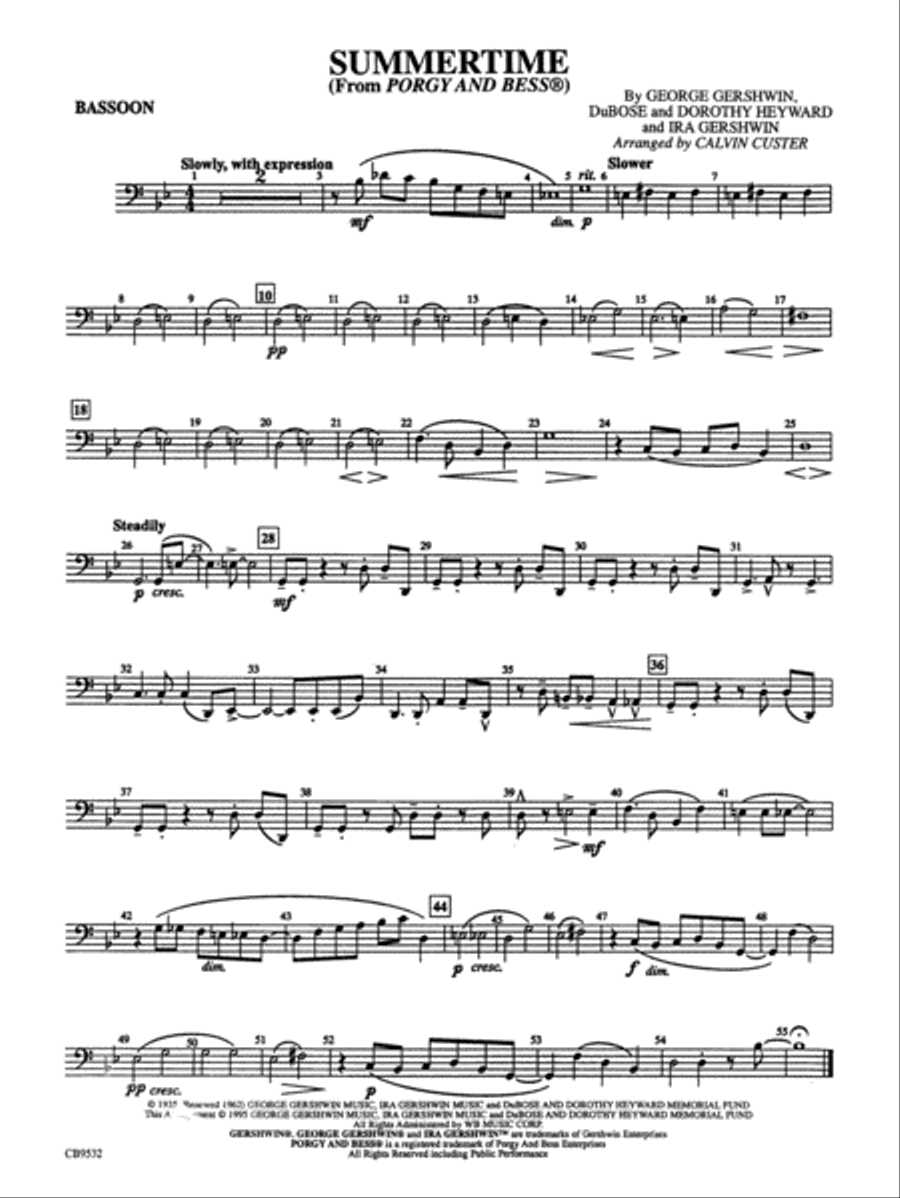 Book cover for Summertime: Bassoon