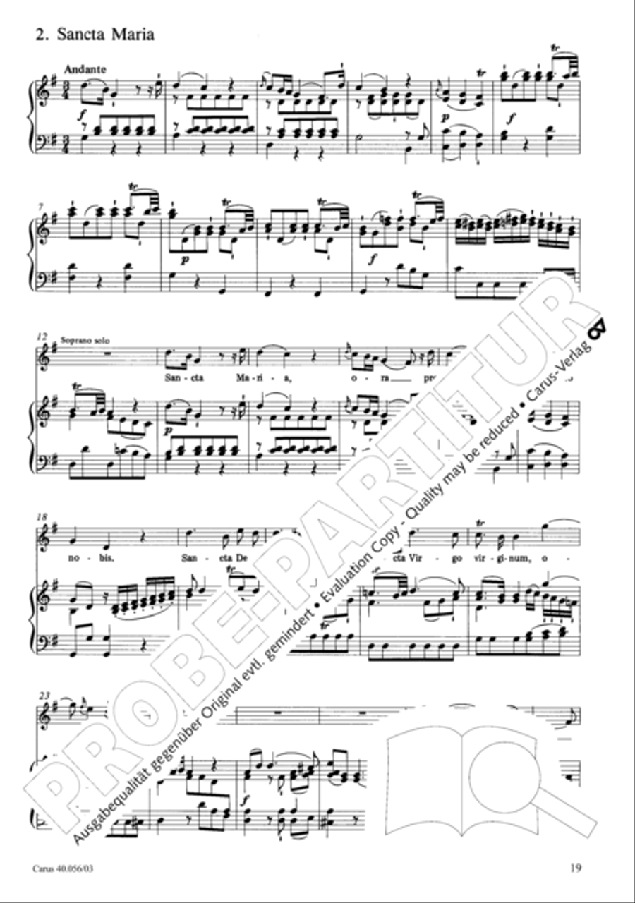 Litaniae Lauretanae B.M.V. in D 4-Part scores gallery preview page 20