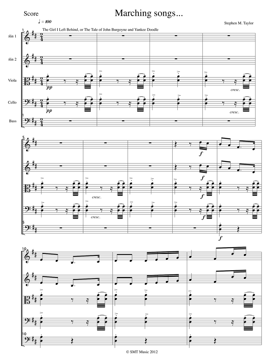Yankee Doodle and other Marching Songs String Orchestra scores gallery preview page 5
