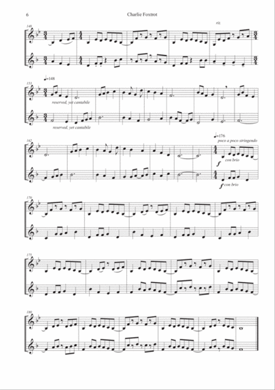 Charlie Foxtrot Charlie Foxtrot Woodwind Duet scores gallery preview page 6