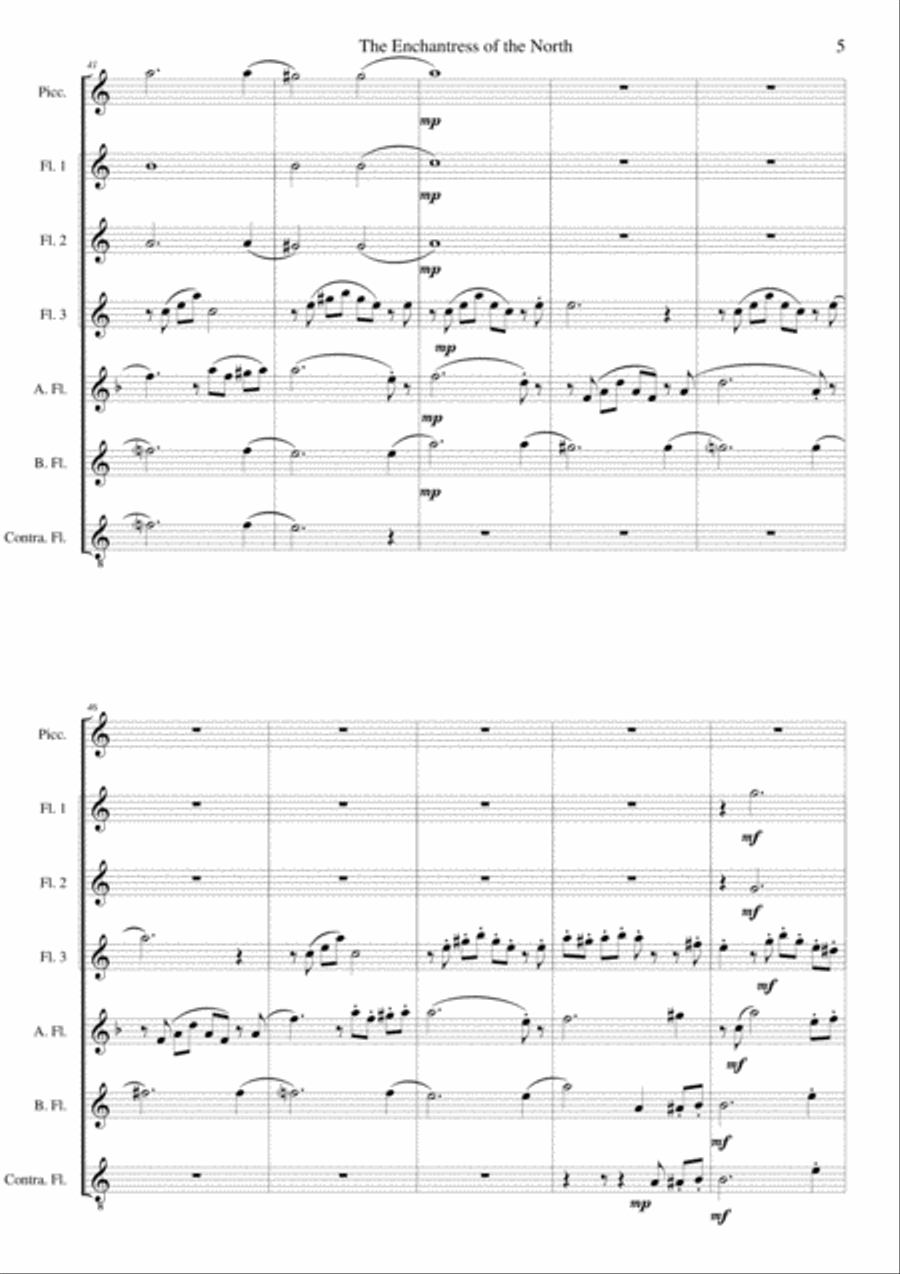 The Enchantress of the North (Incantatrice del Norte) for flute choir Flute Choir scores gallery preview page 5