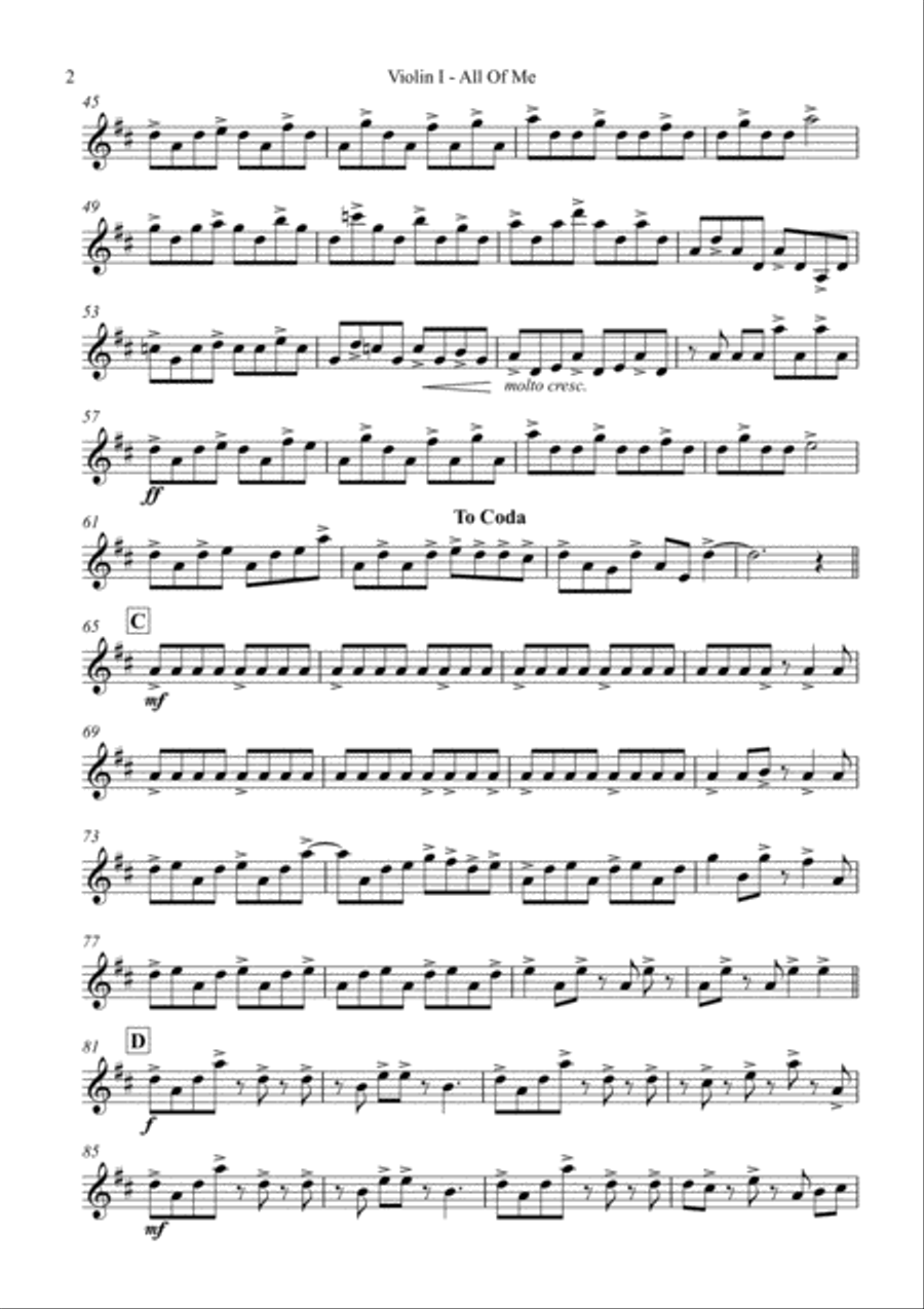 All Of Me String Quartet scores gallery preview page 3