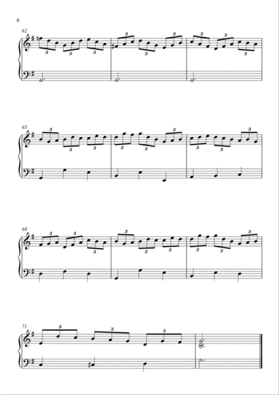 Johann Sebastian Bach - Jesus, joy of man's desiring (SAB Choir + Easy Piano ) 3-Part scores gallery preview page 6