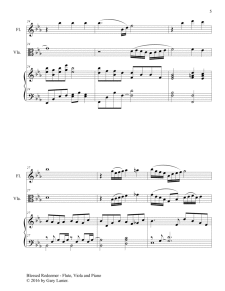 3 FAVORITE HYMNS (Trio - Flute, Viola & Piano with Score/Parts) image number null