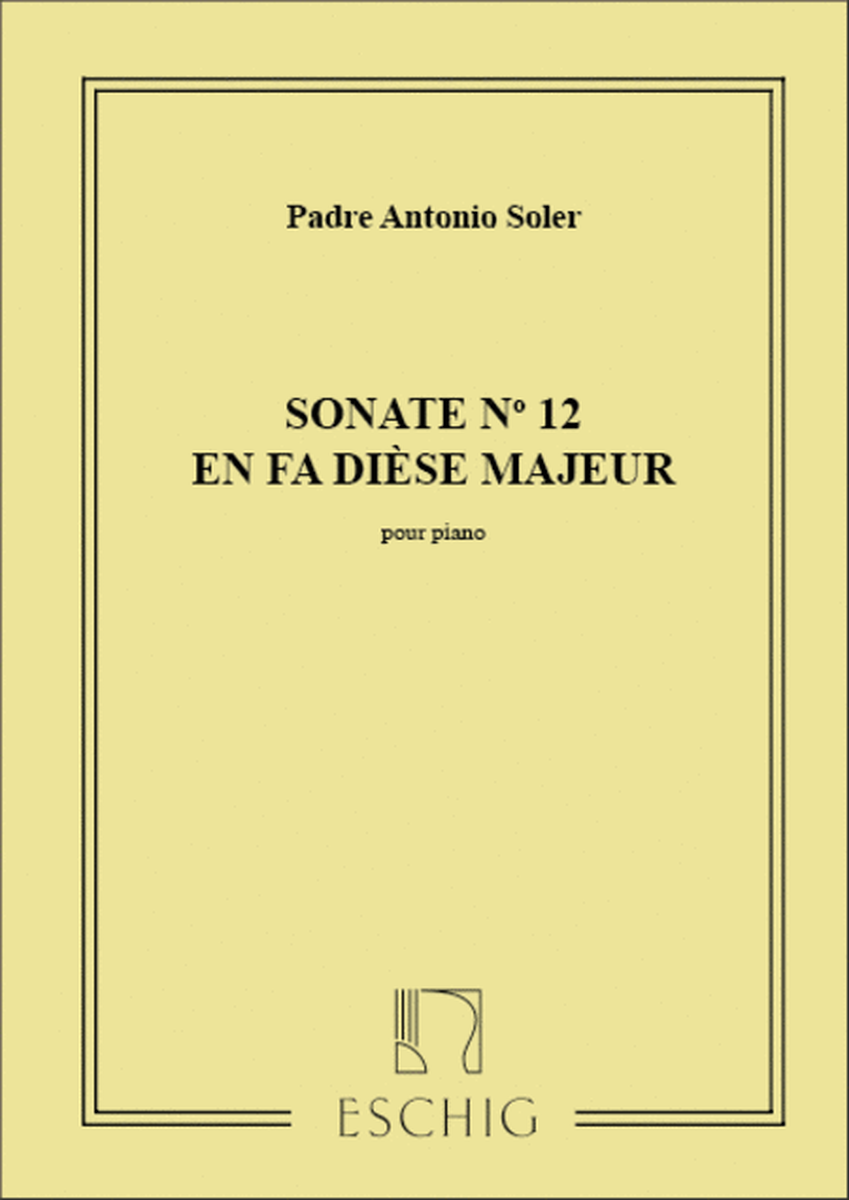 Sonate N 12 Fa# M Piano