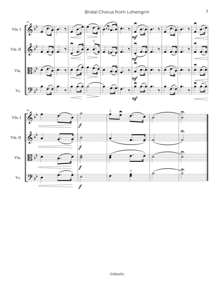 Wagner: Bridal Chorus - String Quartet image number null