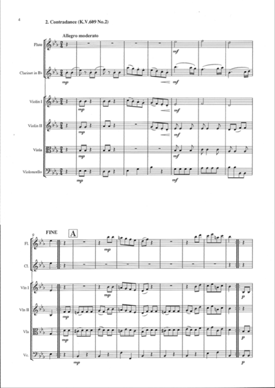 Mozart German Dances Mozart German Dances Clarinet scores gallery preview page 3