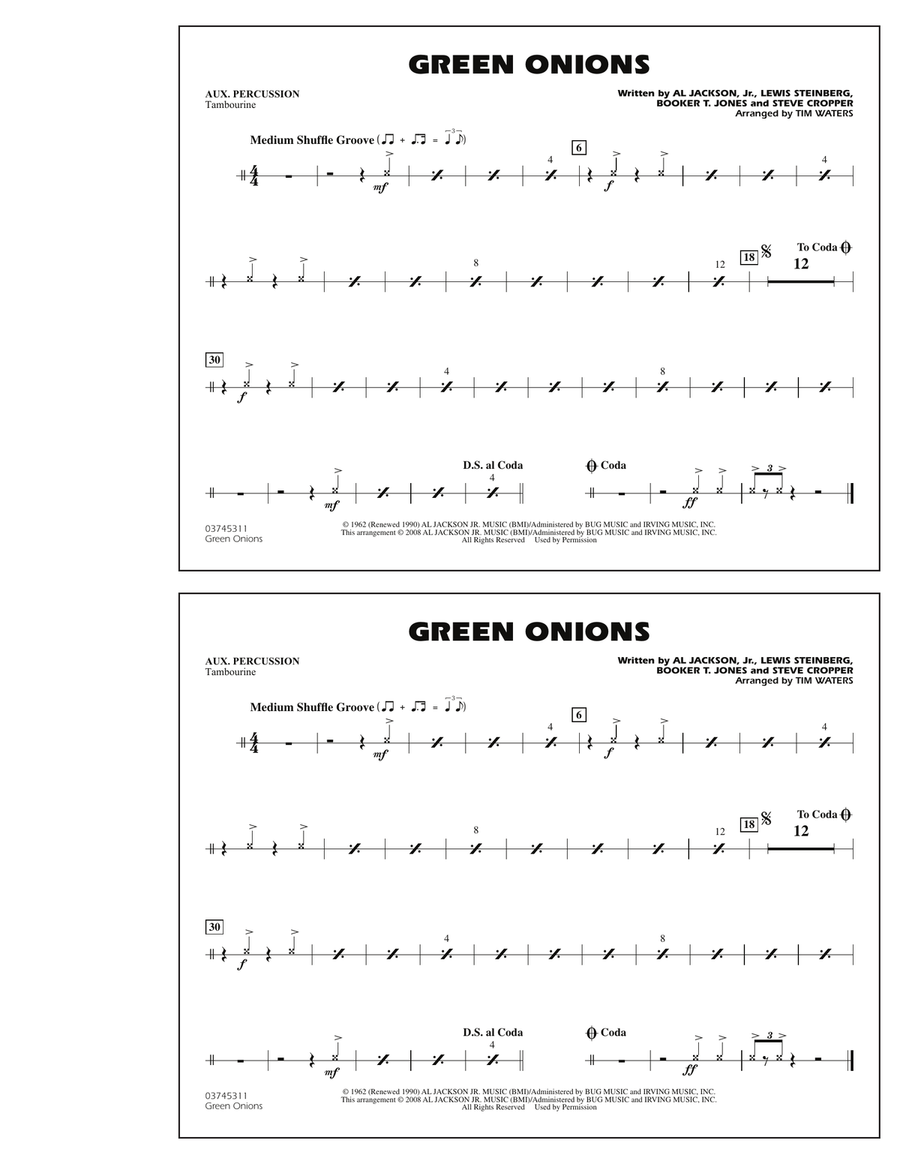Green Onions - Aux Percussion Marching Band scores gallery preview page 1