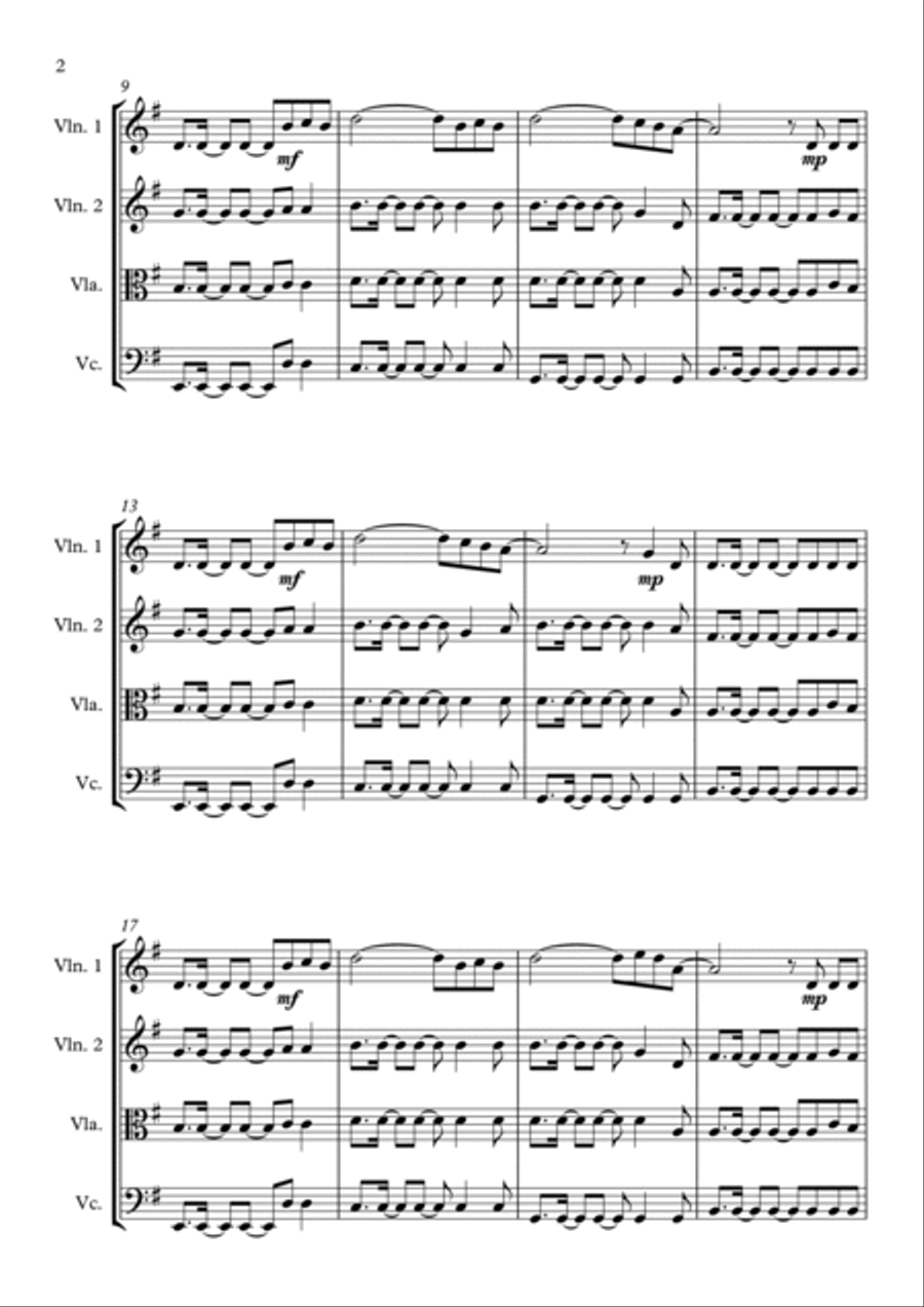 A Sky Full Of Stars A Sky Full Of Stars String Quartet scores gallery preview page 2