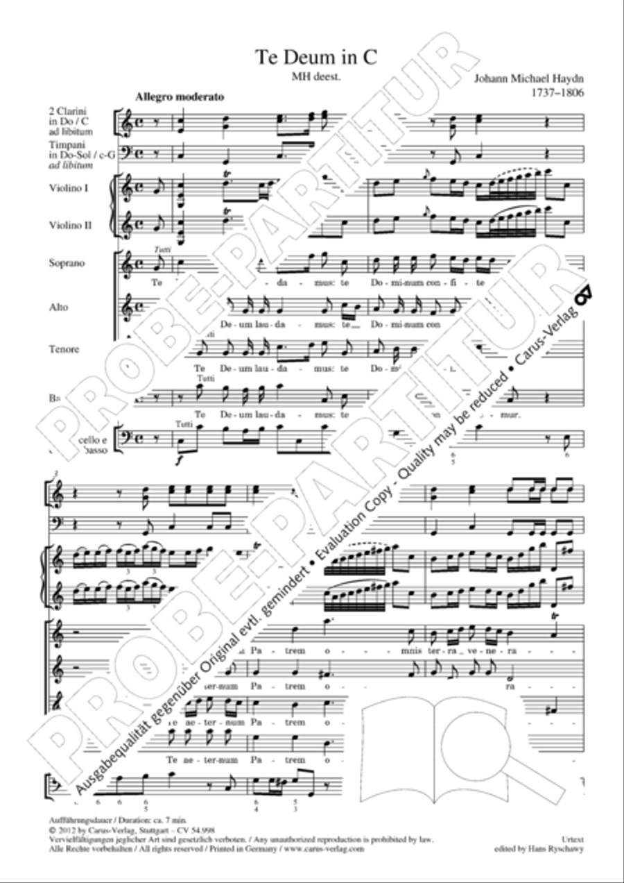 Te Deum in C 4-Part scores gallery preview page 11