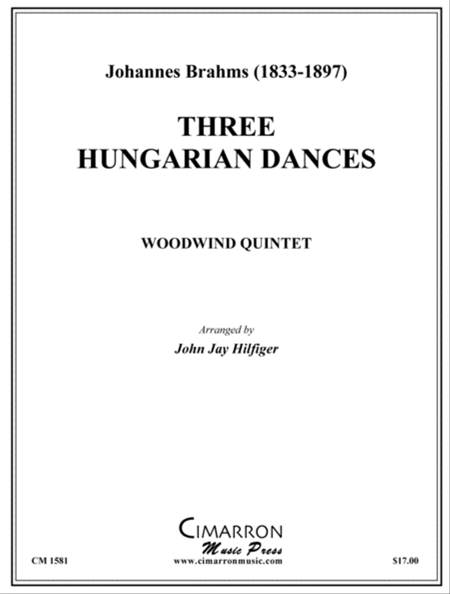 Three Hungarian Dances Woodwind Quintet scores gallery preview page 1