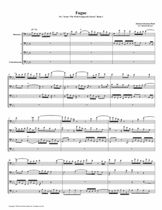 Fugue 07 from Well-Tempered Clavier, Book 1 (Bassoon Quartet)