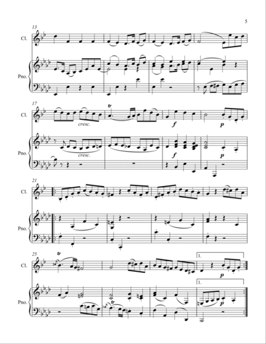 Andante and Gavotte from Alceste Clarinet Solo scores gallery preview page 5