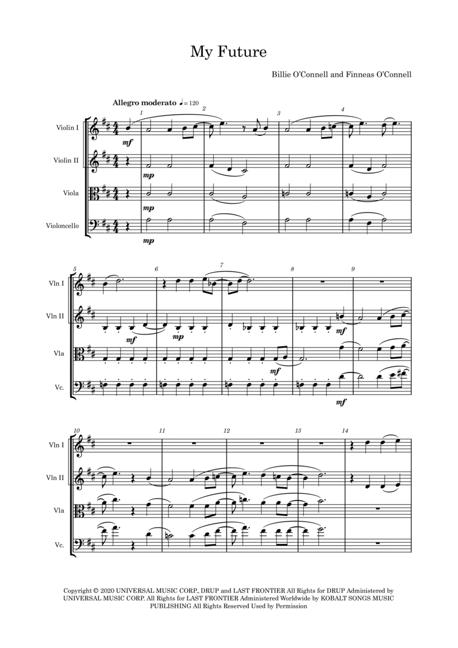 My Future String Quartet scores gallery preview page 1
