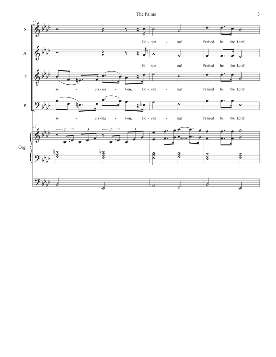 The Palms (Vocal Quartet - (SATB) 4-Part scores gallery preview page 3