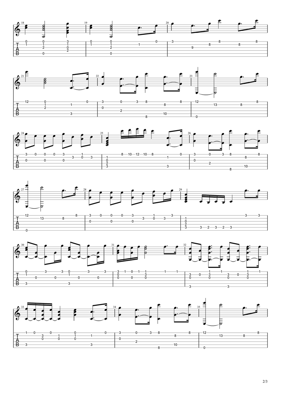 Salieri's March Of Welcome For Mozart Acoustic Guitar scores gallery preview page 2