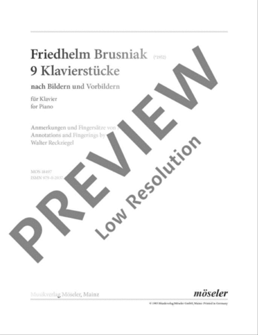 Nine piano pieces Piano Solo scores gallery preview page 2