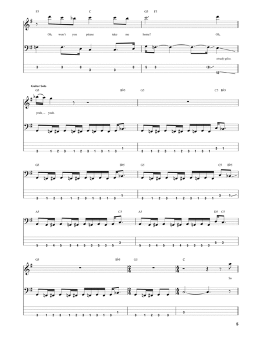 Paradise City Guitar Tablature scores gallery preview page 5