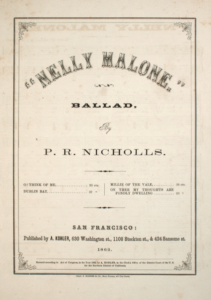 Nelly Malone. Ballad