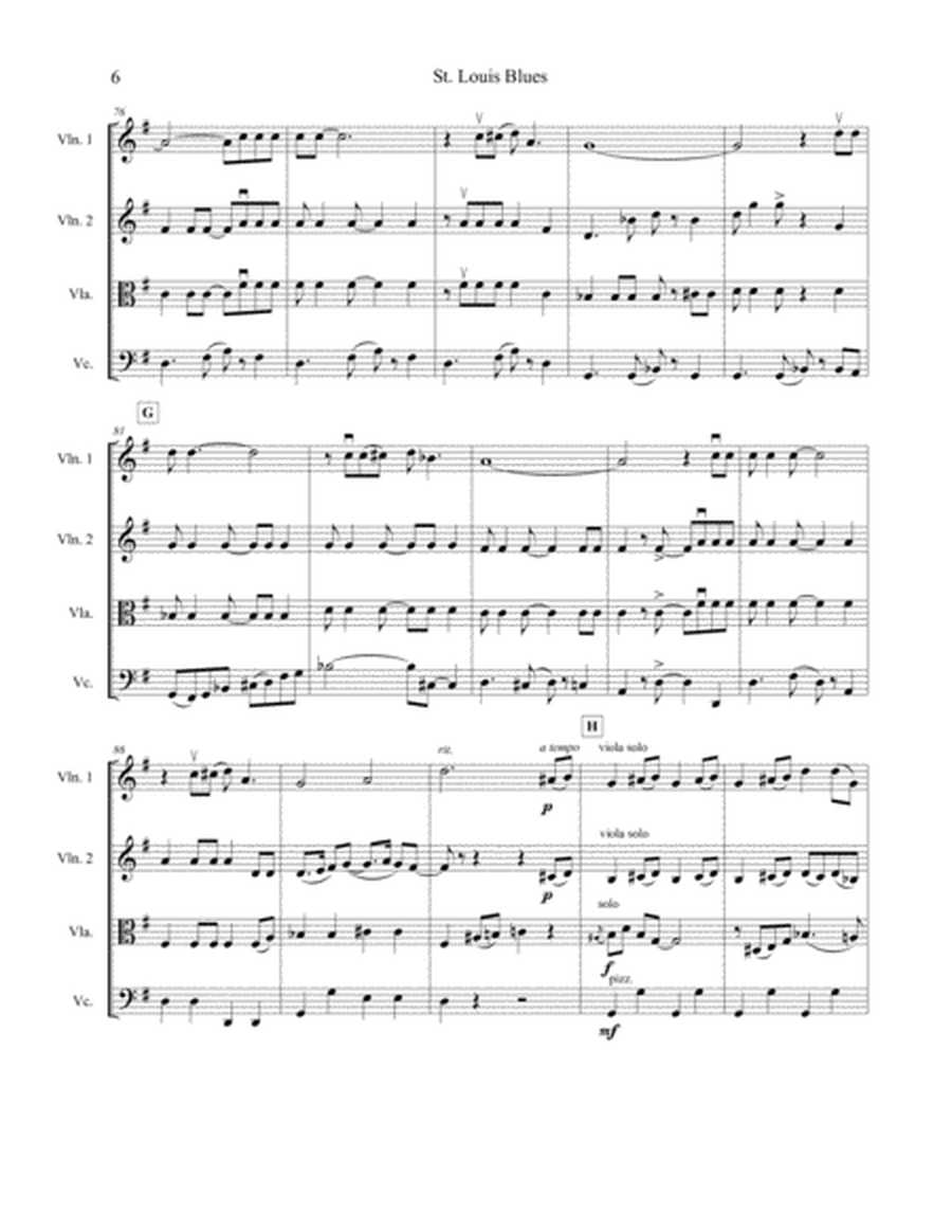 St. Louis Blues, arranged for string quartet image number null