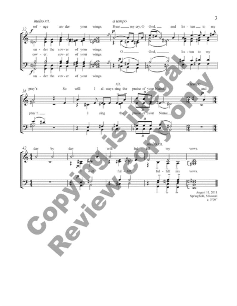 Hear My Cry, O God 4-Part scores gallery preview page 7