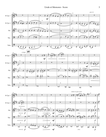 Unde et Memores (Communion hymn) - brass quintet image number null