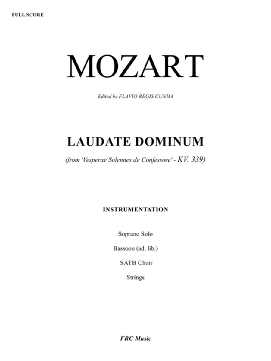 Laudate Dominum - from "Vesperae Solennes" (KV. 339) - For Soprano Solo, Choir SATB and Strings image number null