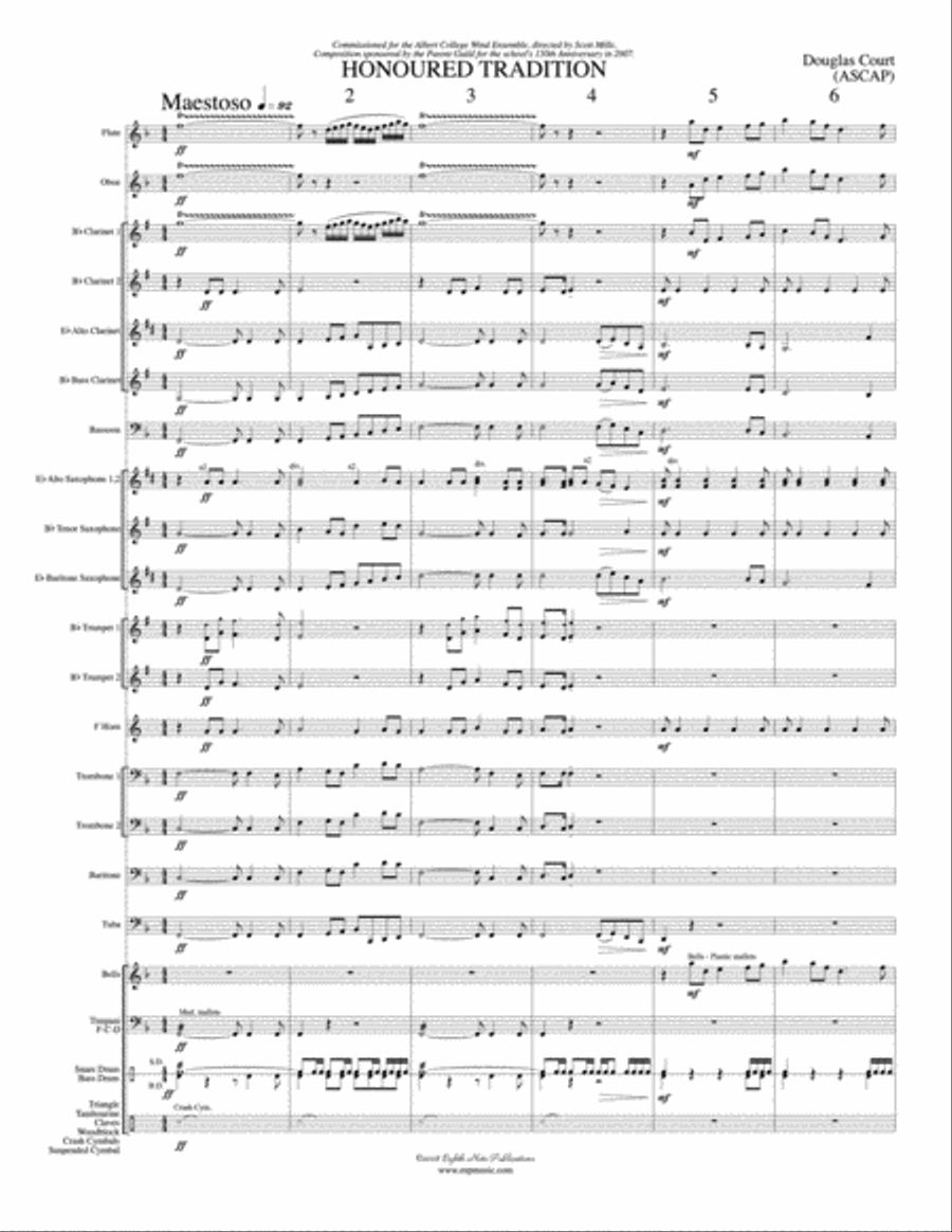 Honoured Tradition: Score Concert Band scores gallery preview page 3