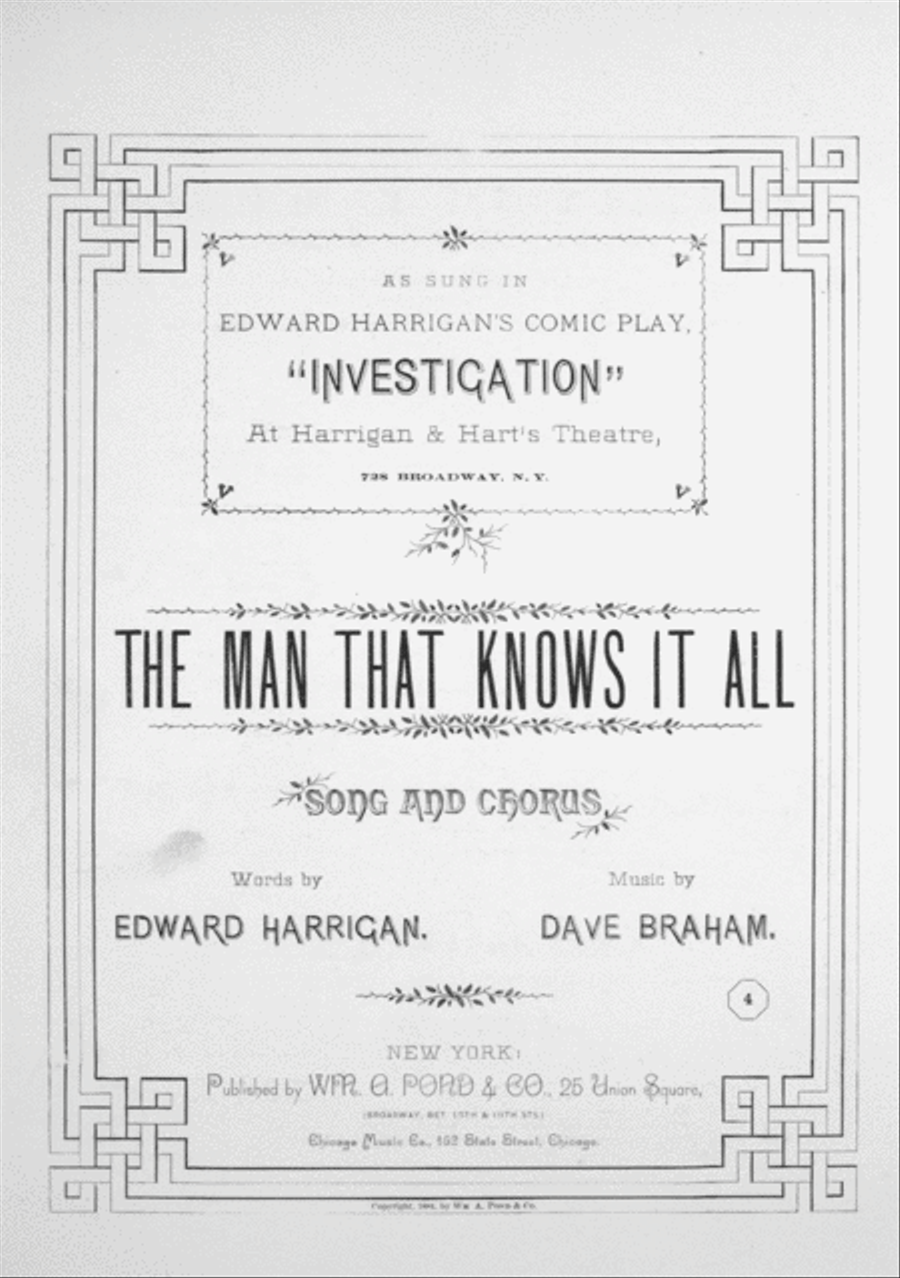 The Man That Knows It All. Song and Chorus 4-Part scores gallery preview page 1