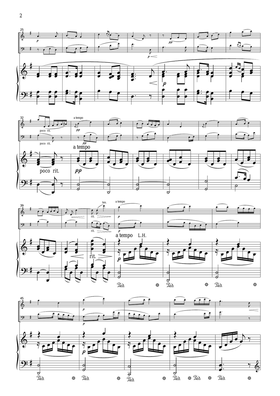 Schubert Lullaby Op.98, No.2, for piano trio, PS102 Piano Trio scores gallery preview page 2